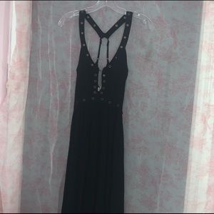 sun & shadow grommet detail maxi dress